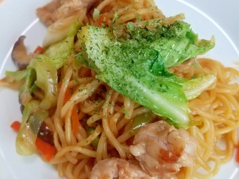 やきそば♪市販の味付けが濃い時、我が家はこの味です